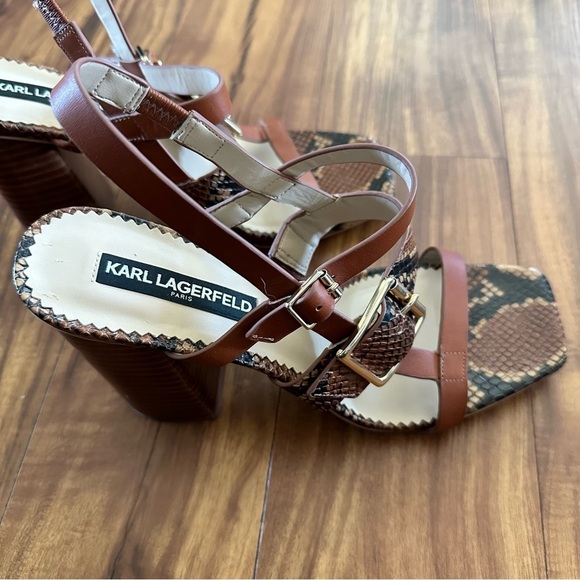 {Karl Lagerfeld} Marlow Snake print slingback heels Size: 9 - Picture 2 of 5